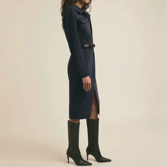 Favorite Daughter the City Long Sleeve Denim Jean Dress in Size 25 - Picture 4 of 8